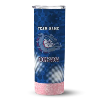 Personalized Gonzaga Bulldogs Starburst Tiles Blue Skinny Tumbler
