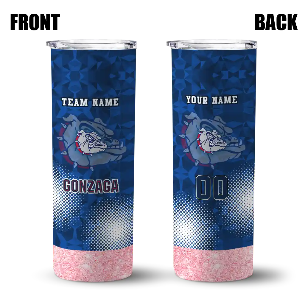 personalized-gonzaga-bulldogs-starburst-tiles-blue-skinny-tumbler-fashion-forward.webp