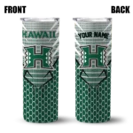 personalized-hawaii-rainbow-warriors-chevron-stripes-green-skinny-tumbler-best-selling.webp