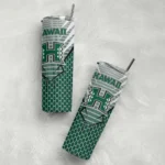 personalized-hawaii-rainbow-warriors-chevron-stripes-green-skinny-tumbler-best-selling.webp