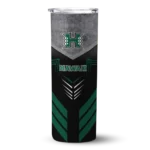 personalized-hawaii-rainbow-warriors-hexagon-honeycomb-green-black-skinny-tumbler-best-selling.webp