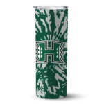 personalized-hawaii-rainbow-warriors-metallic-grid-green-skinny-tumbler-best-selling.webp