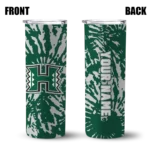 personalized-hawaii-rainbow-warriors-metallic-grid-green-skinny-tumbler-best-selling.webp