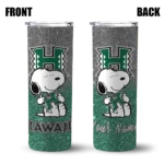 personalized hawaii rainbow warriors snoopy attitude green skinny tumbler best selling 1 2.webp