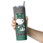personalized-hawaii-rainbow-warriors-snoopy-attitude-green-skinny-tumbler-best-selling.webp