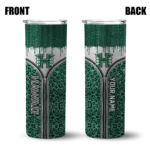 personalized-hawaii-rainbow-warriors-sparkle-drip-green-skinny-tumbler-best-selling.webp