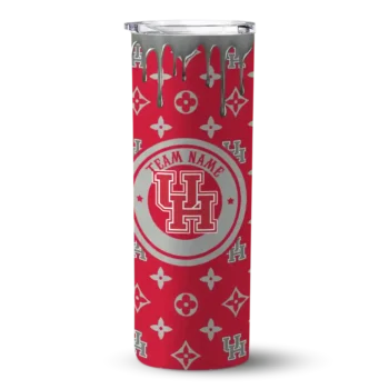 Personalized Houston Cougars Camo Streak Red Skinny Tumbler