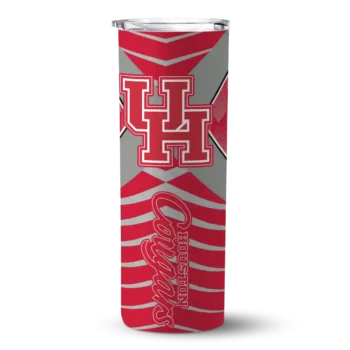 Personalized Houston Cougars Camo Texture Red Skinny Tumbler