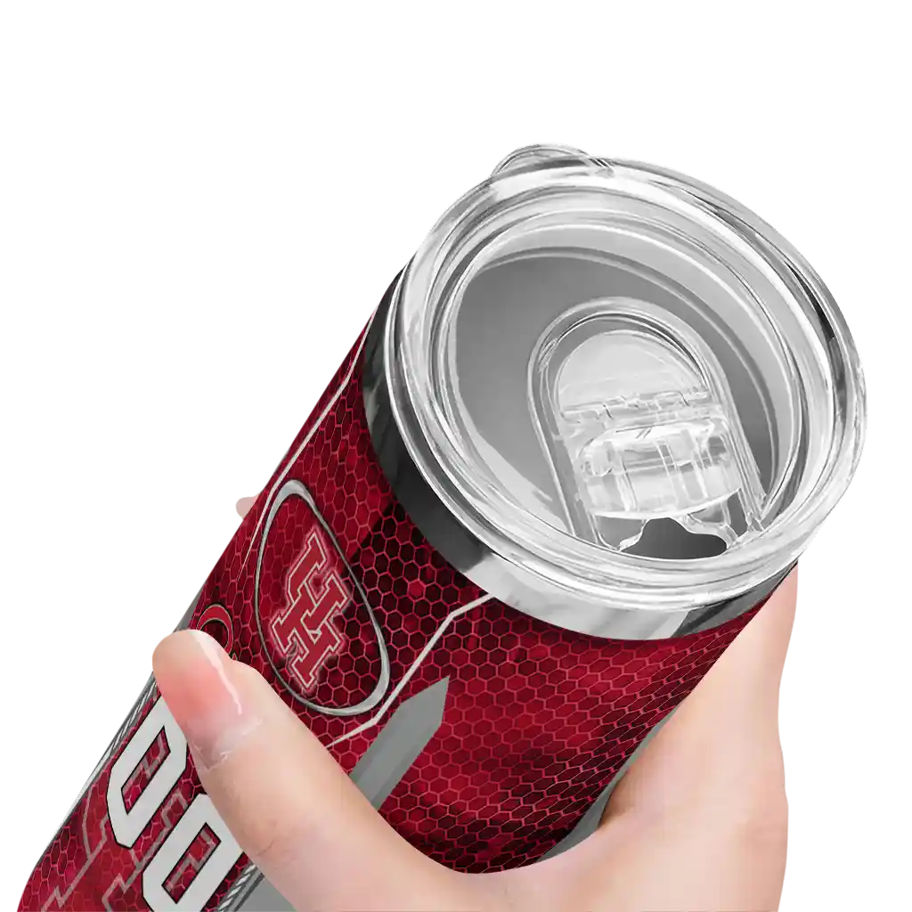 personalized-houston-cougars-stacked-diamond-red-skinny-tumbler-high-quality.webp