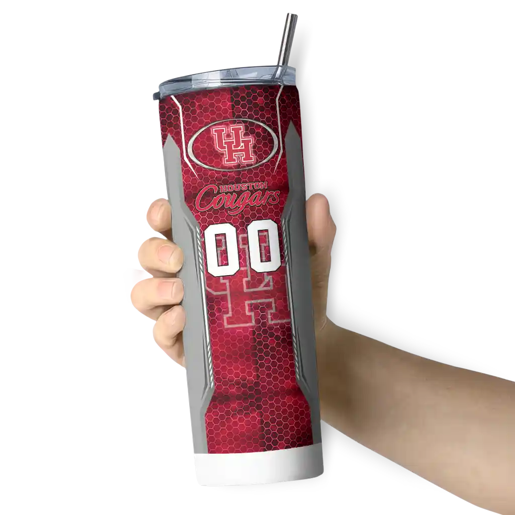 personalized-houston-cougars-stacked-diamond-red-skinny-tumbler-premium-grade.webp