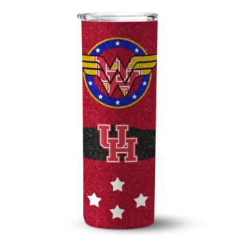 Personalized Houston Cougars Star Cluster Red Skinny Tumbler
