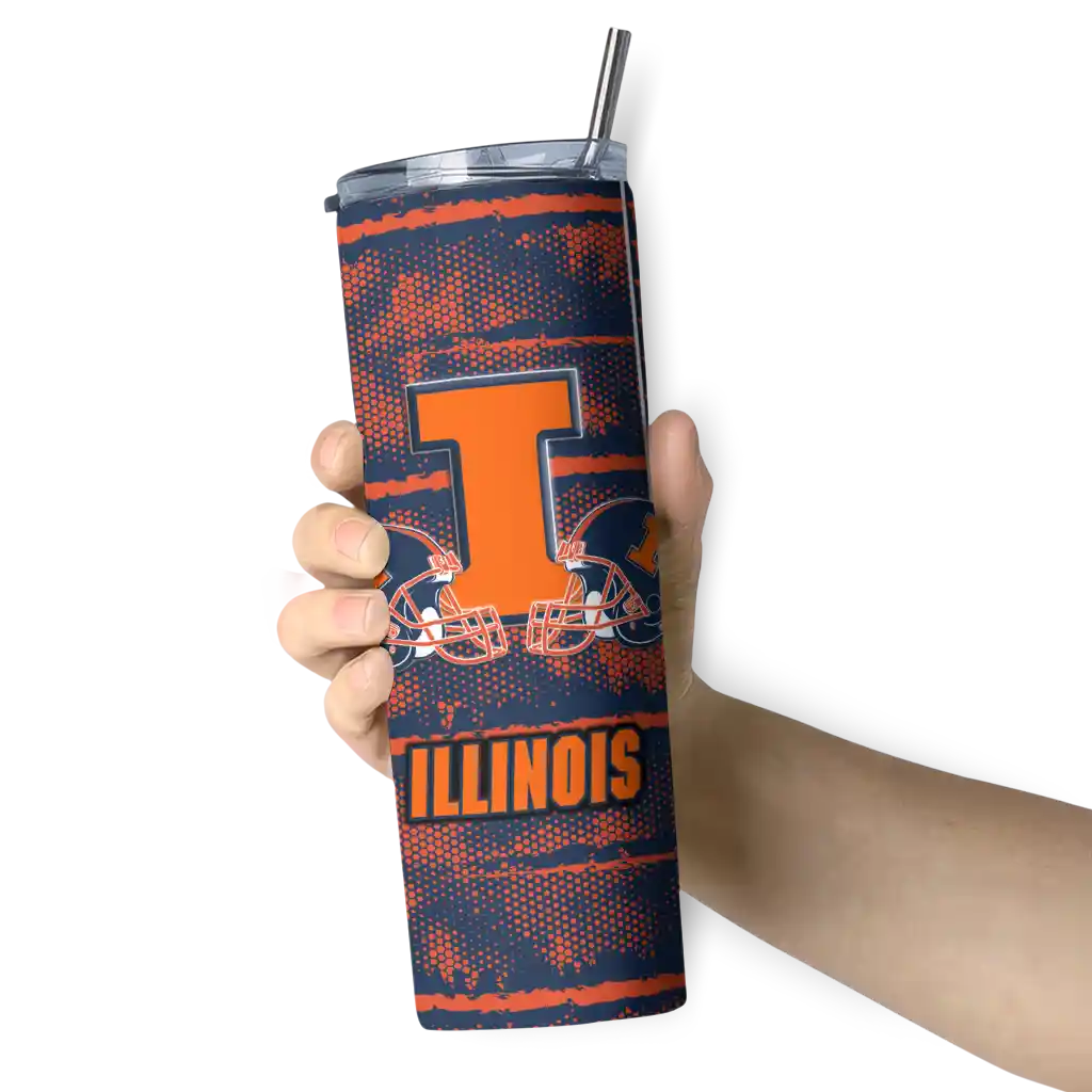 personalized-illinois-fighting-illini-chevron-patch-blue-skinny-tumbler-premium-grade.webp