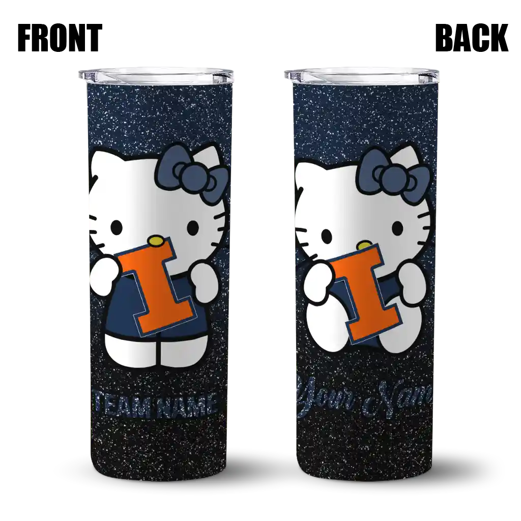 personalized-illinois-fighting-illini-hello-kitty-blue-black-skinny-tumbler-fashion-forward-1.webp