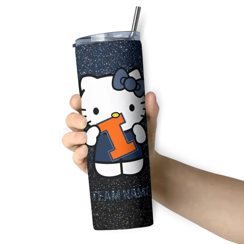 personalized-illinois-fighting-illini-hello-kitty-blue-black-skinny-tumbler-premium-grade.webp