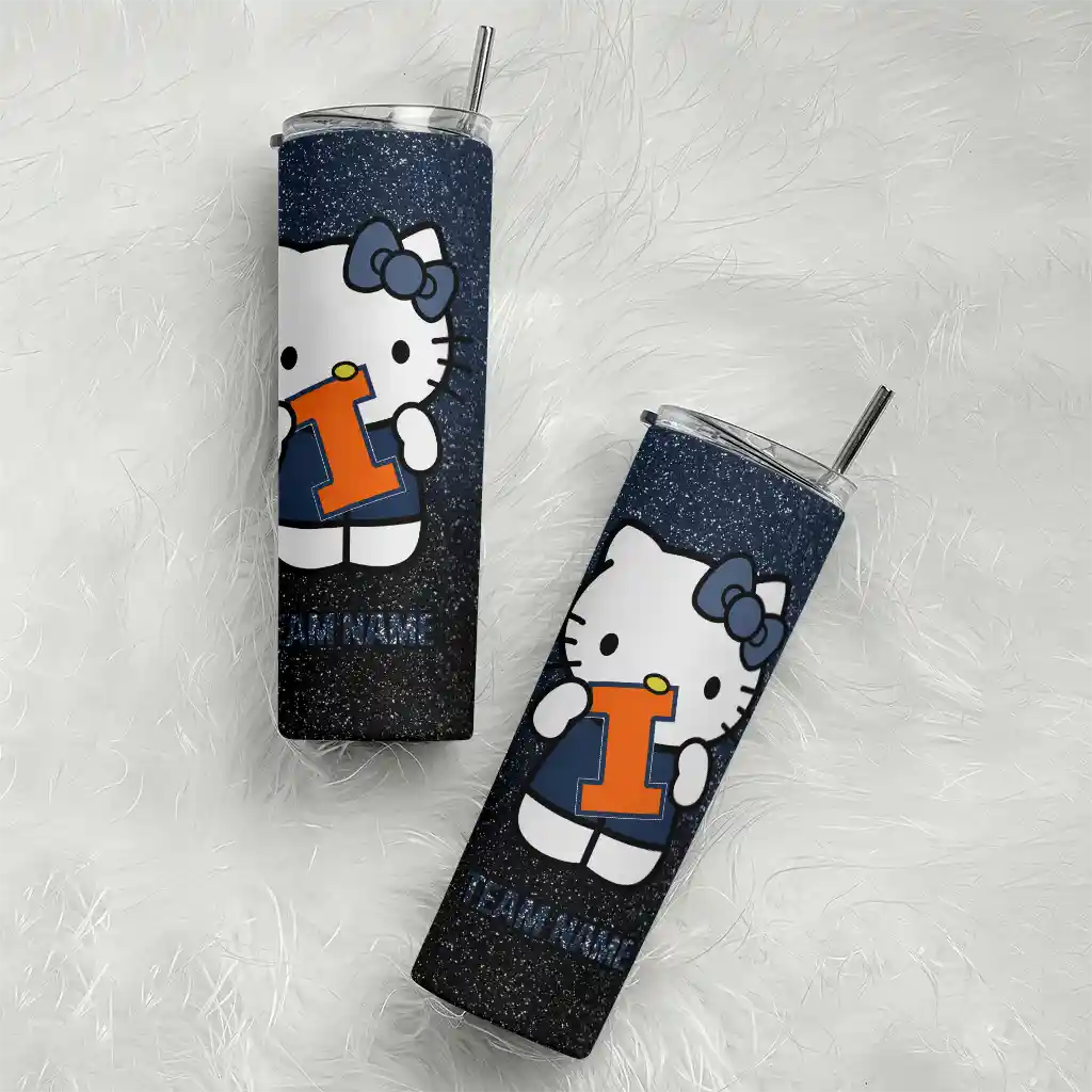 personalized-illinois-fighting-illini-hello-kitty-blue-black-skinny-tumbler-top-rated.webp