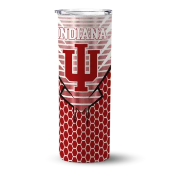 Personalized Indiana Hoosiers Chevron Stripes Red Skinny Tumbler