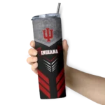 personalized-indiana-hoosiers-hexagon-honeycomb-red-black-skinny-tumbler-best-selling.webp