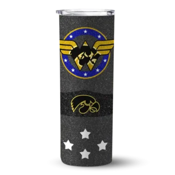 Personalized Iowa Hawkeyes Star Cluster Black Skinny Tumbler