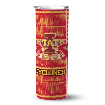 Personalized Iowa State Cyclones Chevron Patch Red Skinny Tumbler