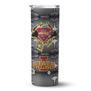 Personalized Iowa State Cyclones Chevron V Red Gray Skinny Tumbler