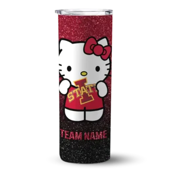 Personalized Iowa State Cyclones Hello Kitty Red Black Skinny Tumbler