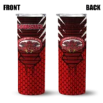 personalized-jacksonville-state-gamecocks-chevron-stripes-red-skinny-tumbler-best-selling.webp