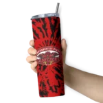 personalized-jacksonville-state-gamecocks-metallic-grid-red-skinny-tumbler-best-selling.webp