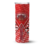 personalized-jacksonville-state-gamecocks-monogram-burst-red-white-skinny-tumbler-best-selling.webp