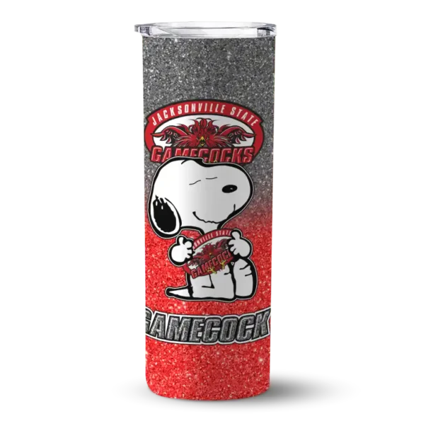 personalized jacksonville state gamecocks snoopy attitude red skinny tumbler best selling