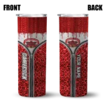 personalized-jacksonville-state-gamecocks-sparkle-drip-red-skinny-tumbler-best-selling.webp