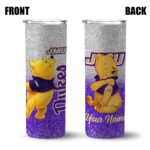 personalized james madison dukes winnie the pooh purple gray skinny tumbler best selling 1 1.webp