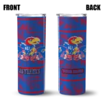 personalized-kansas-jayhawks-chevron-patch-blue-skinny-tumbler-best-selling.webp