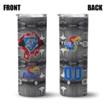 personalized-kansas-jayhawks-chevron-v-blue-gray-skinny-tumbler-best-selling.webp