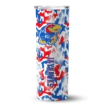 personalized-kansas-jayhawks-claw-marks-blue-white-skinny-tumbler-best-selling.webp