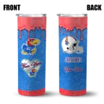personalized-kansas-jayhawks-pixel-fade-blue-skinny-tumbler-best-selling-1.webp