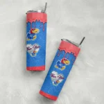 personalized-kansas-jayhawks-pixel-fade-blue-skinny-tumbler-best-selling-1.webp