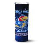 personalized kansas jayhawks rose romance blue black skinny tumbler best selling 1.webp