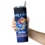 personalized-kansas-jayhawks-rose-romance-blue-black-skinny-tumbler-best-selling.webp