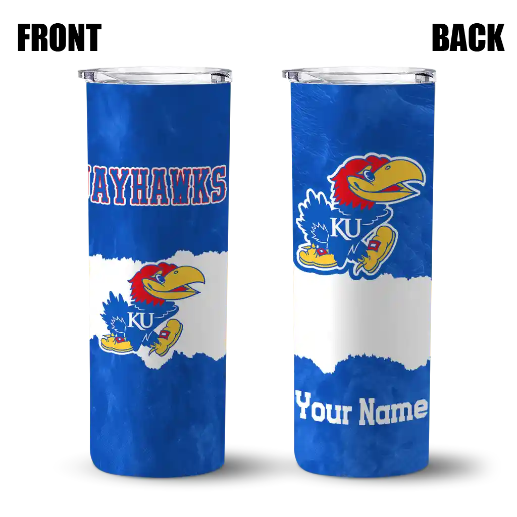 personalized-kansas-jayhawks-torn-band-blue-white-skinny-tumbler-fashion-forward.webp