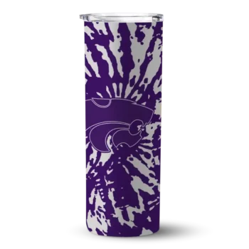 Kansas State Wildcats Tumber - Personalized Metallic Grid Skinny Purple