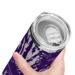 personalized-kansas-state-wildcats-metallic-grid-purple-skinny-tumbler-best-selling.webp