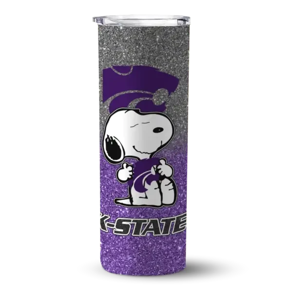 personalized kansas state wildcats snoopy attitude purple skinny tumbler best selling