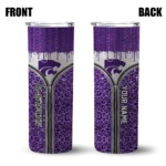 personalized-kansas-state-wildcats-sparkle-drip-purple-skinny-tumbler-best-selling.webp