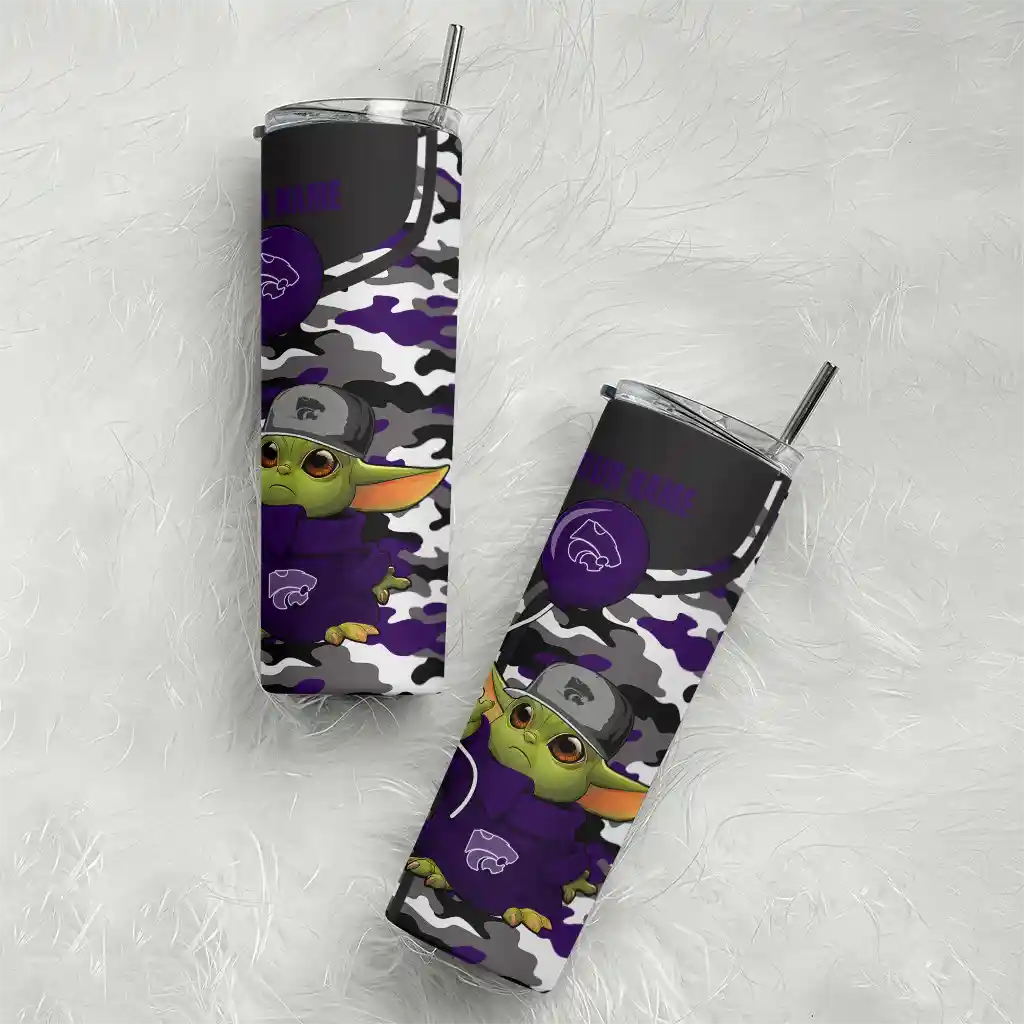 personalized-kansas-state-wildcats-yoda-camo-purple-black-skinny-tumbler-top-rated.webp
