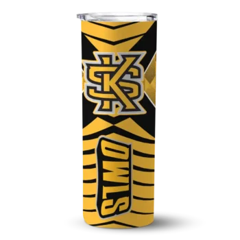Personalized Kennesaw State Owls Camo Texture Gold Skinny Tumbler