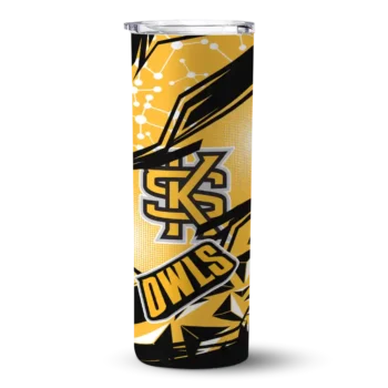 Personalized Kennesaw State Owls Helmet Clash Gold Skinny Tumbler