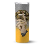 personalized-kennesaw-state-owls-sparkle-lips-gold-skinny-tumbler-best-selling.webp