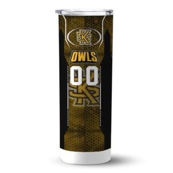 Personalized Kennesaw State Owls Stacked Diamond Gold Skinny Tumbler