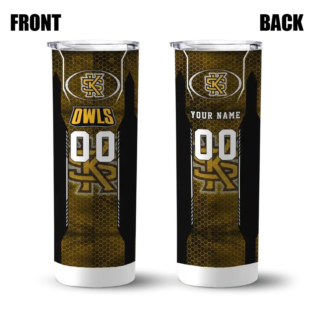 personalized-kennesaw-state-owls-stacked-diamond-gold-skinny-tumbler-fashion-forward.webp