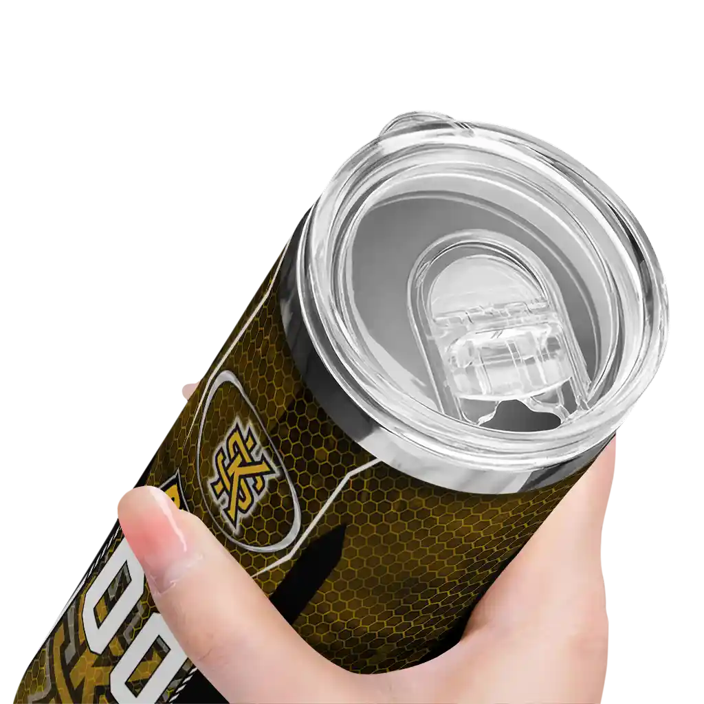personalized-kennesaw-state-owls-stacked-diamond-gold-skinny-tumbler-high-quality.webp